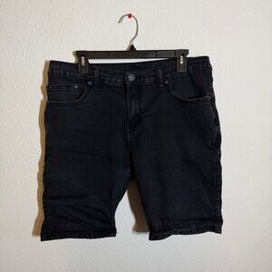 Ring of Fire Mens Black Denim Shorts Size 34 Stretch Five Pocket Casual